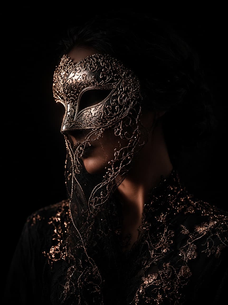 Editorial-Maske — anonyme Identität auf VIVELORA
